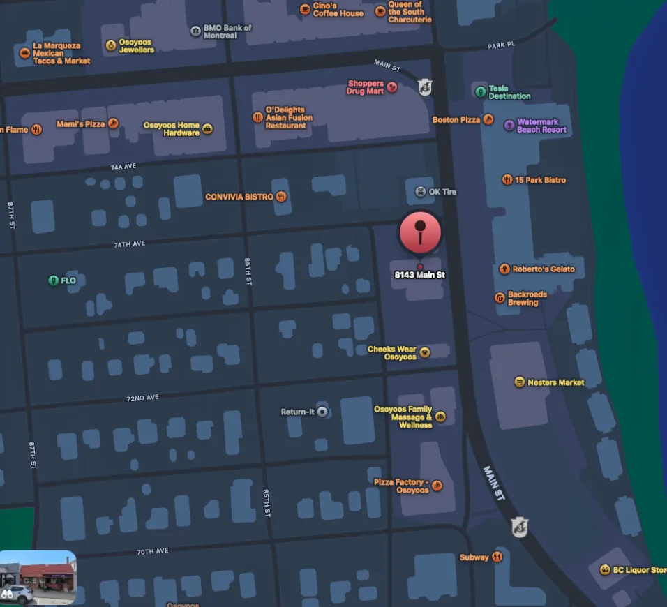 Map — Hair by Cari, Osoyoos